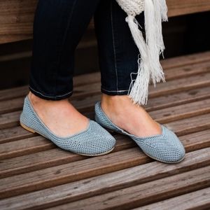 Poppy Crocheted Delyte Shoes Light Blue